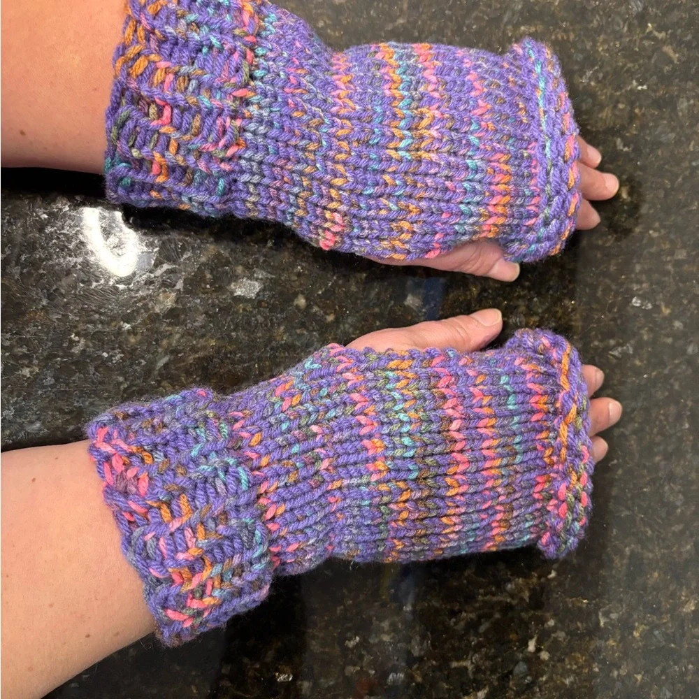NWOT Colorful Knit Fingerless Gloves